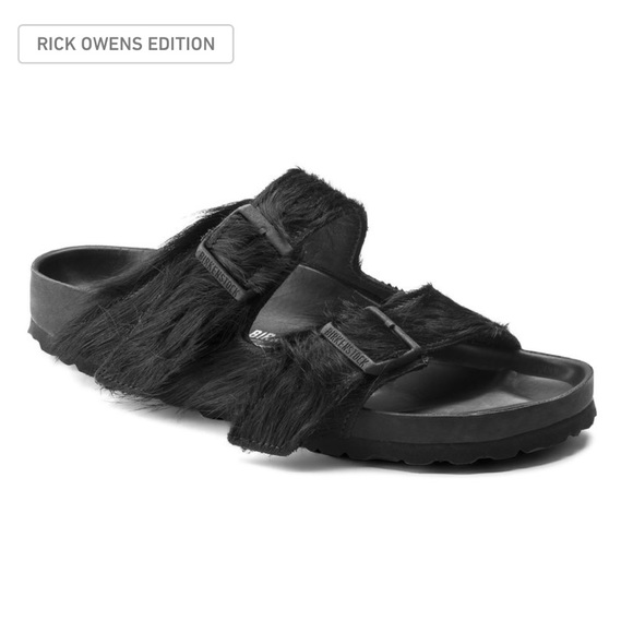 rick owens fur birkenstock